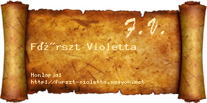 Fürszt Violetta névjegykártya